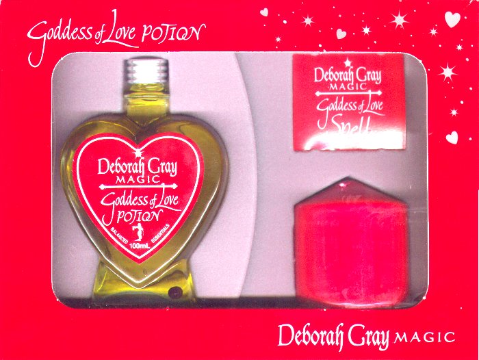 photo of package front:  Goddess of Love Potion, by Deborah Gray