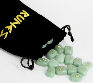 Aventurine Crystal Rune Set Complete with Instructions - Click For Detail View
