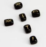 Traditional Runic Cross - Obsidian Crystal Runes - Click For Detail View