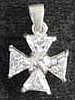 Sterling Silver Maltese Cross set with Faceted Cubic Zurchonias - Click for detail VIEW