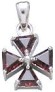Sterling Silver Maltese Cross set with Faceted Garnet Stones - Click for detail VIEW