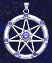 photo of Sterling Silver 7 Pointed Fairy or Eleven Star set with 8 Amethyst stones