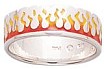 Silver Flame - Element of Fire Ring - Sterling Silver with Enamel Flame inlay - Click for detail VIEW