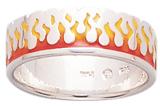 Silver Flame - Element of Fire Ring - Sterling Silver with Enamel Flame inlay